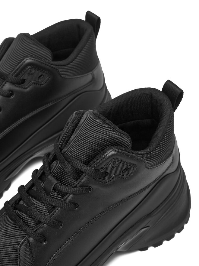 Calvin Klein Zapatillas Calvin Klein Hike Runner Mid Laceup Tech Mix YM0YM01418 Negro