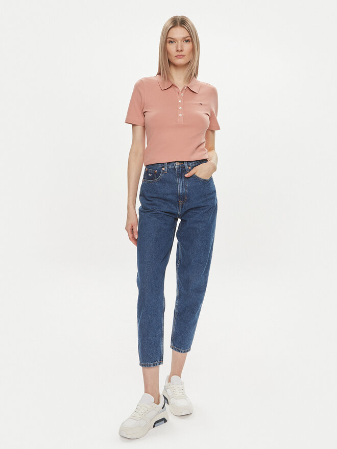 Tommy Hilfiger Tommy Hilfiger Polo marškinėliai 1985 WW0WW37823 Rožinė Slim Fit
