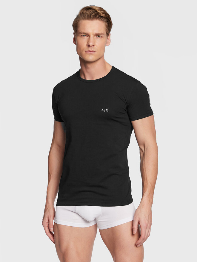 Armani Exchange Armani Exchange Σετ 2 T-Shirts 956005 CC282 07320 Μαύρο Slim Fit