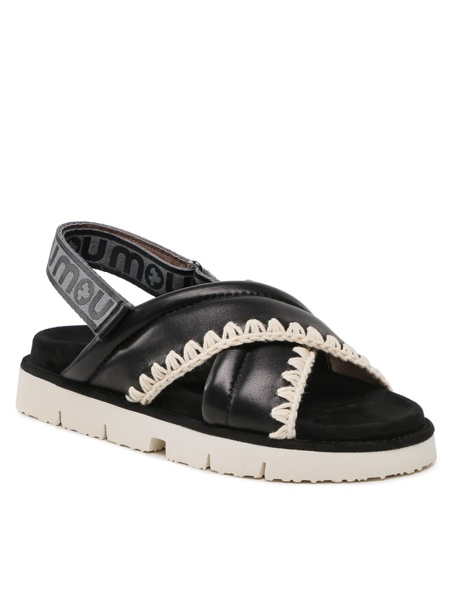 Mou Sandalen Mou New # 03 Criss-Cross Upper SW461004C Schwarz