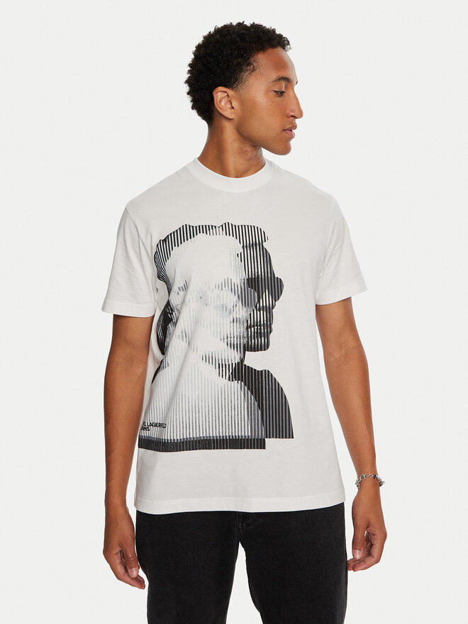 Karl Lagerfeld Jeans Karl Lagerfeld Jeans Póló 246D1705 Fehér Regular Fit