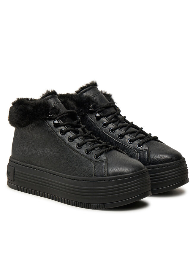 Calvin Klein Jeans Μποτάκια Calvin Klein Jeans Bold Platf Low Laceup Mg YW0YW01590 Μαύρο