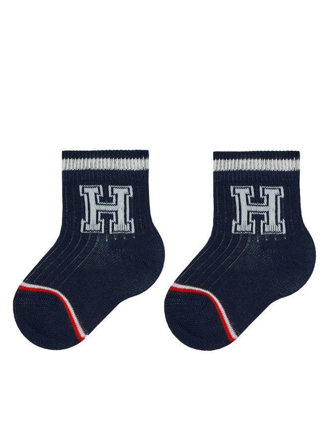 Tommy Hilfiger 2 pár hosszú szárú gyerek zokni Tommy Hilfiger 701224996 Sötétkék
