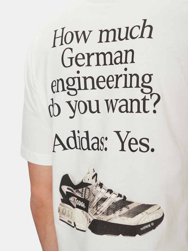 adidas adidas Marškinėliai German Engineering Graphic JP1527 Balta Regular Fit