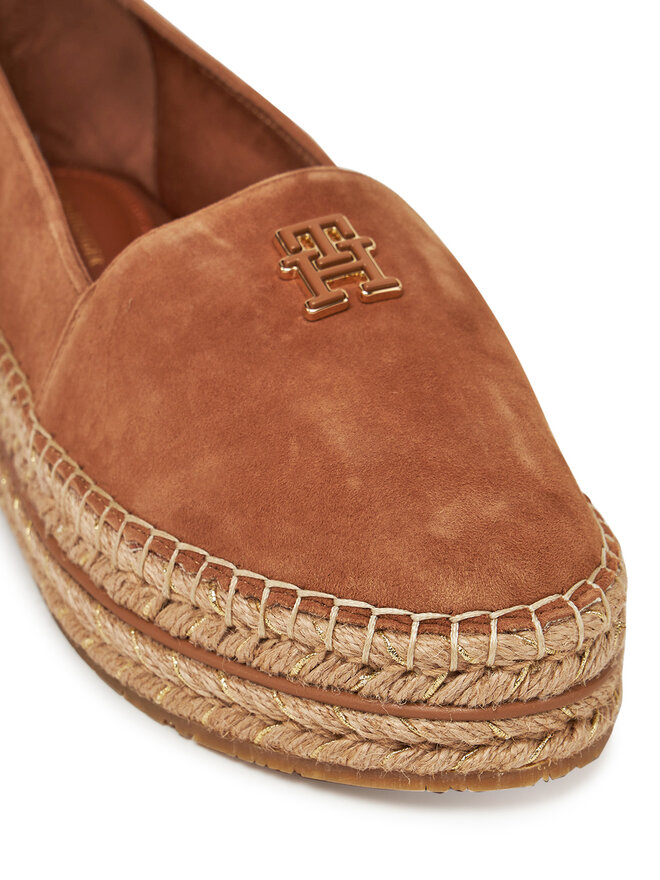 Tommy Hilfiger Espadryle Tommy Hilfiger Suede Platform Espadrille FW0FW08586 Brązowy