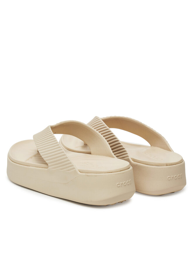 Crocs Zehentrenner Crocs Getaway Groove Platform Flip 210700 Beige