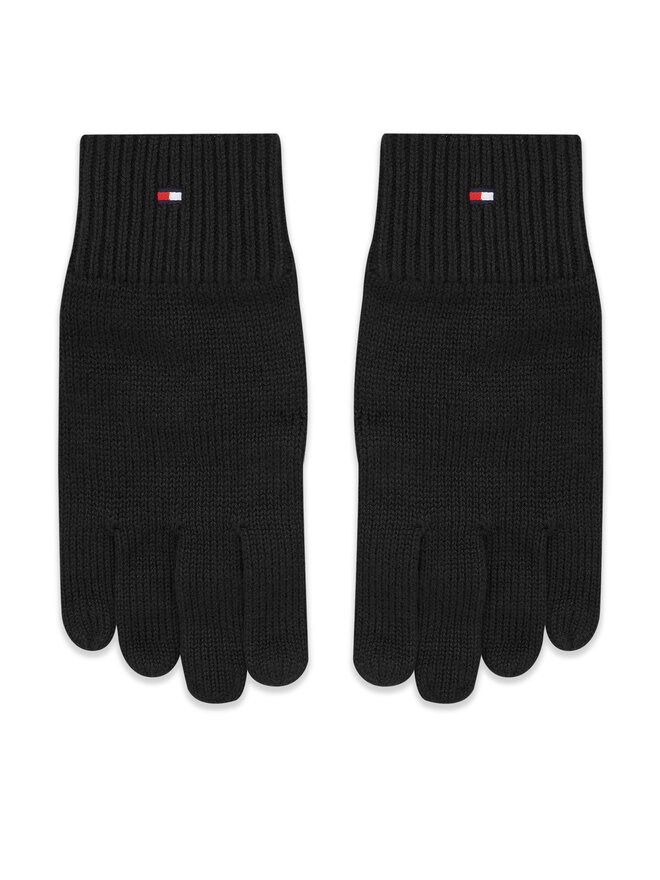 Tommy Hilfiger Rękawiczki Męskie Tommy Hilfiger Essential Flag Knitted Gloves AM0AM11048 Czarny