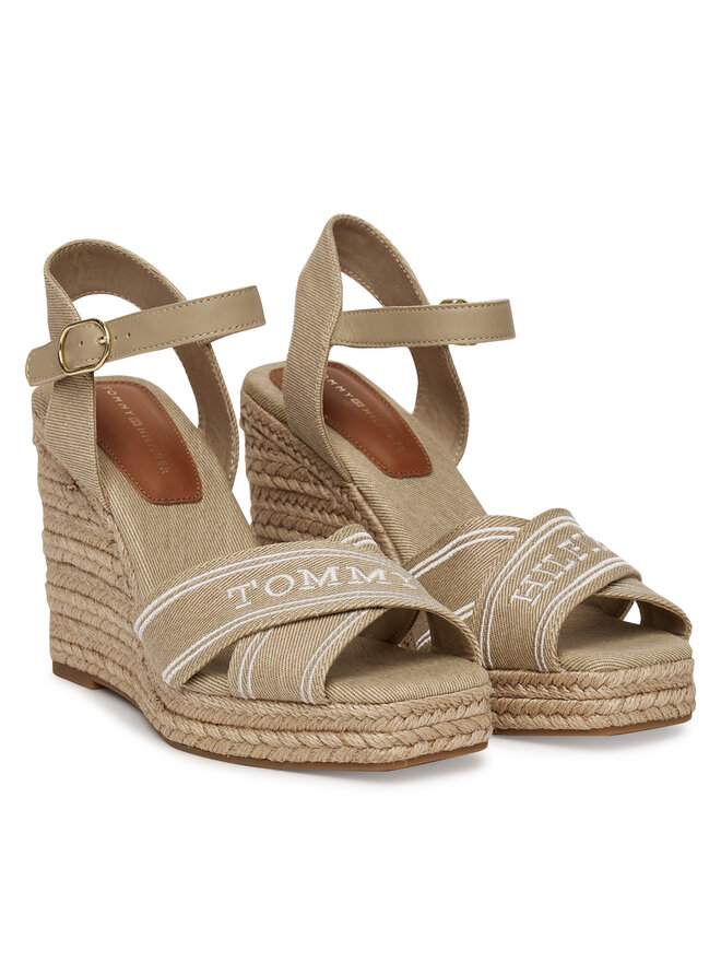 Tommy Hilfiger Espadryle Tommy Hilfiger Tommy Hilfiger Espad High Wedge FW0FW08668 Beżowy