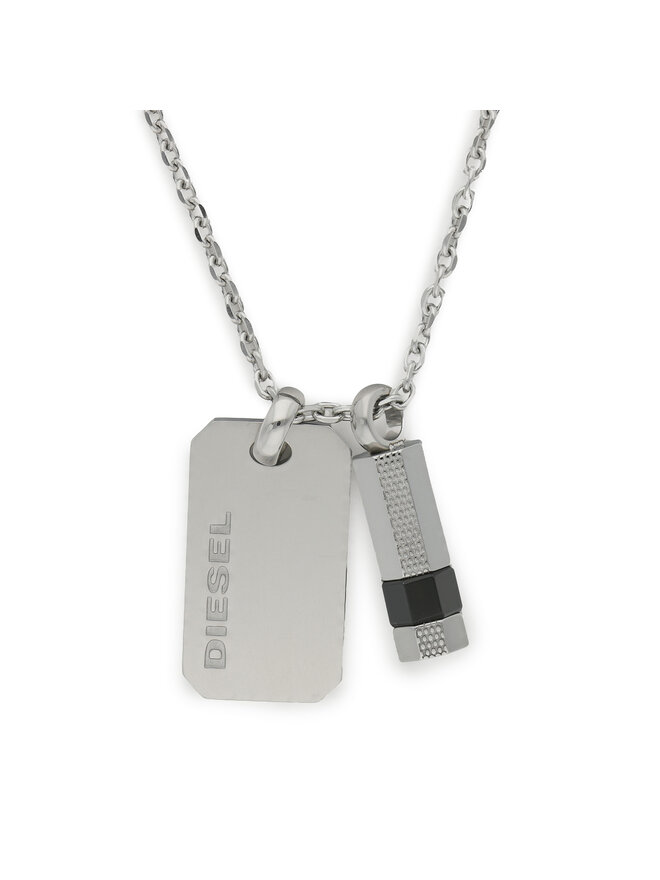 Diesel Nyaklánc Diesel Brave Armor Double Pendant DX1156040 Ezüst
