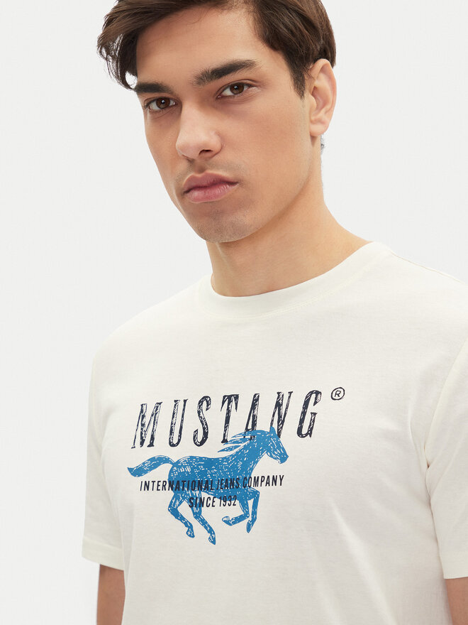Mustang Mustang Marškinėliai Austin 1016484 Balta Regular Fit