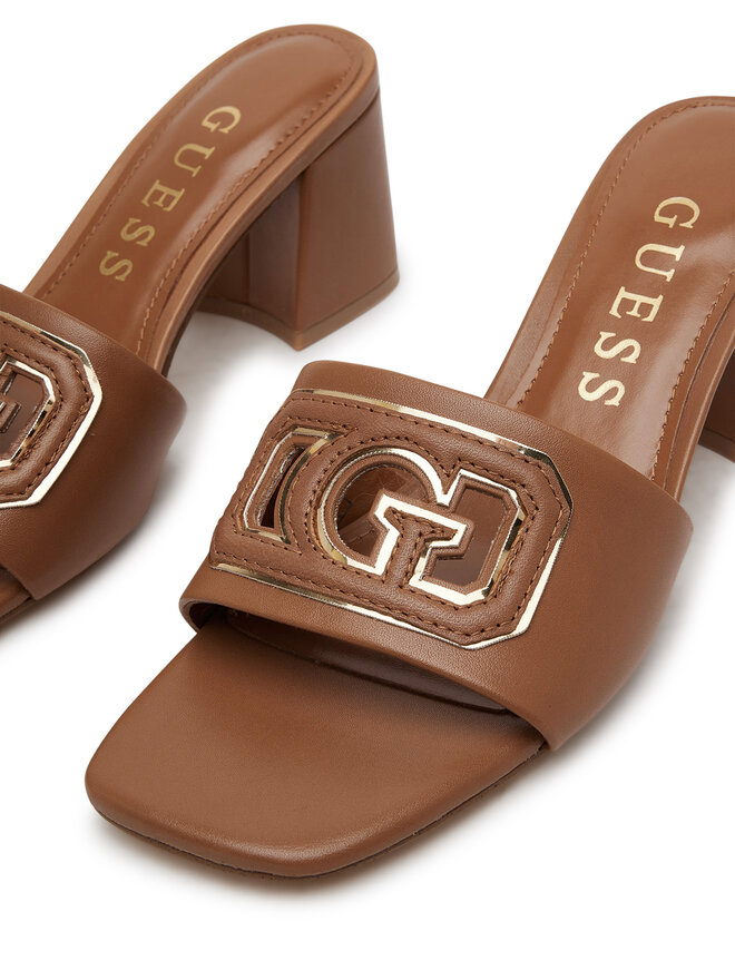 Guess Klapki Guess FLJGAS LEA03 Brązowy