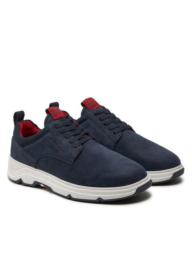 Tommy Hilfiger Sneakersy Tommy Hilfiger Nubuck Mix Hybrid Shoe FM0FM05092 Tmavomodrá