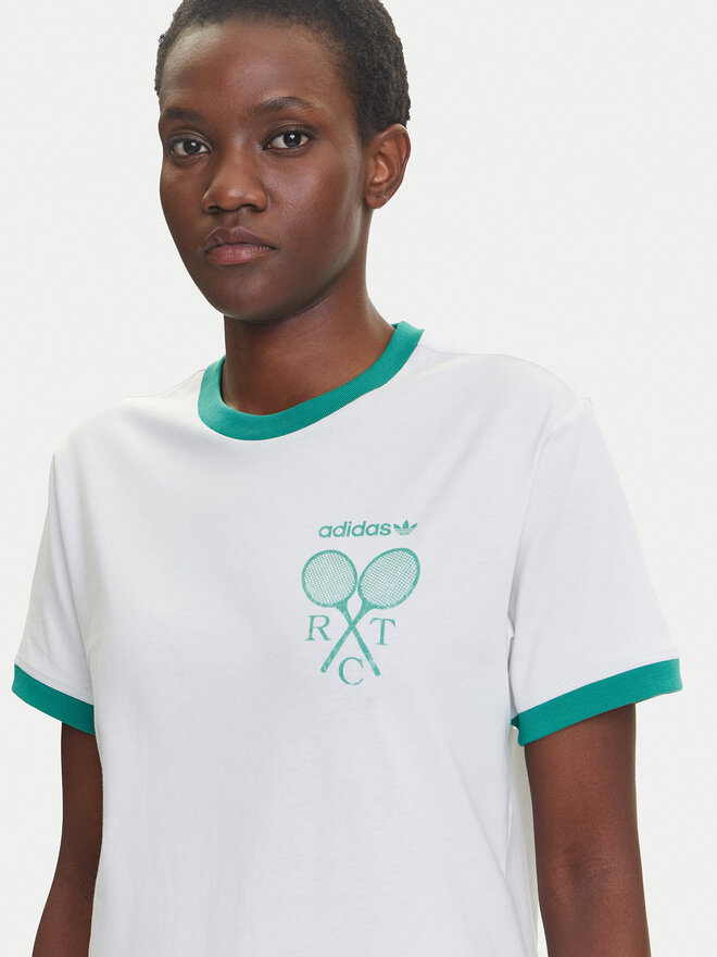 adidas adidas Marškinėliai Retro Tennis JY0276 Balta Regular Fit