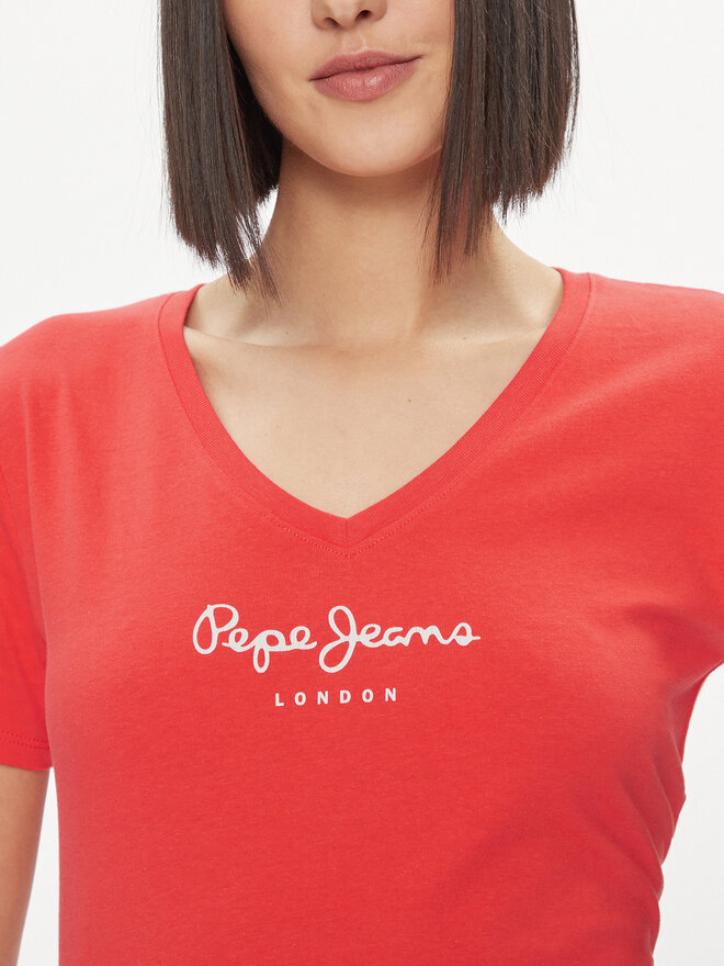 Pepe Jeans Pepe Jeans Marškinėliai Wendy PL505482 Raudona Regular Fit