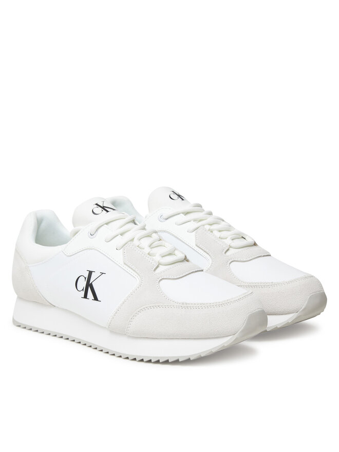 Calvin Klein Jeans Снікерcи Calvin Klein Jeans Retro Runner Sock Lace Up Ny-Su YM0YM01326 Білий