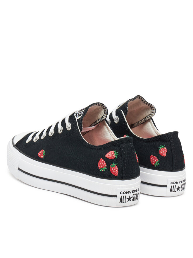 Converse Кеди Converse Chuck Taylor All Star Lift Platform Embroidered Strawberries A14935C Чорний