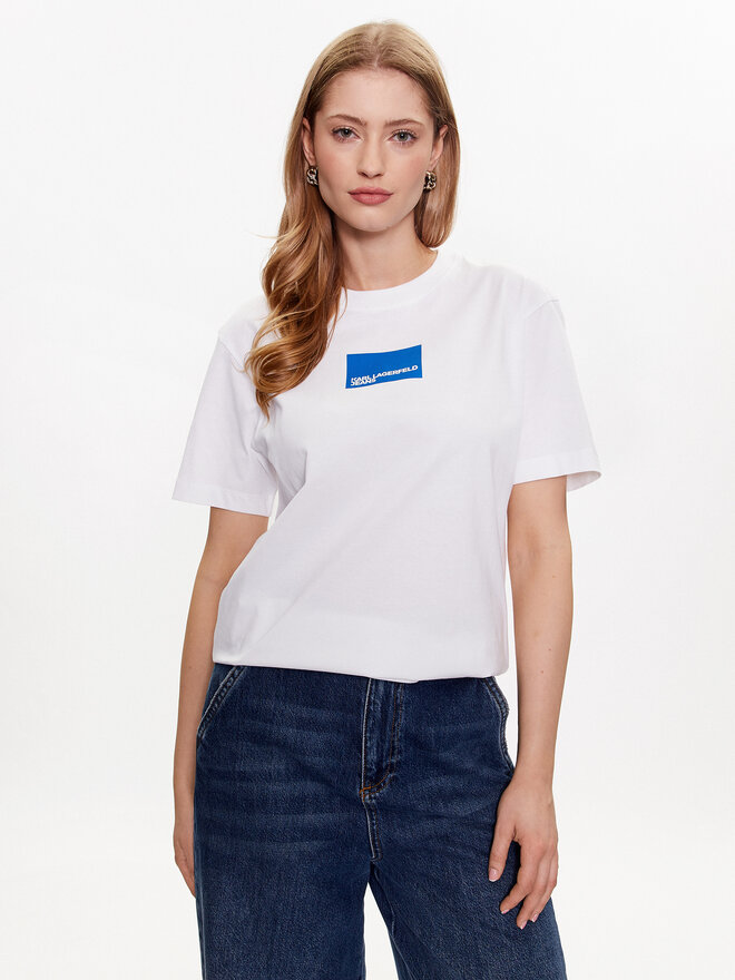 Karl Lagerfeld Jeans Karl Lagerfeld Jeans Camiseta 231J1706 Blanco Regular Fit