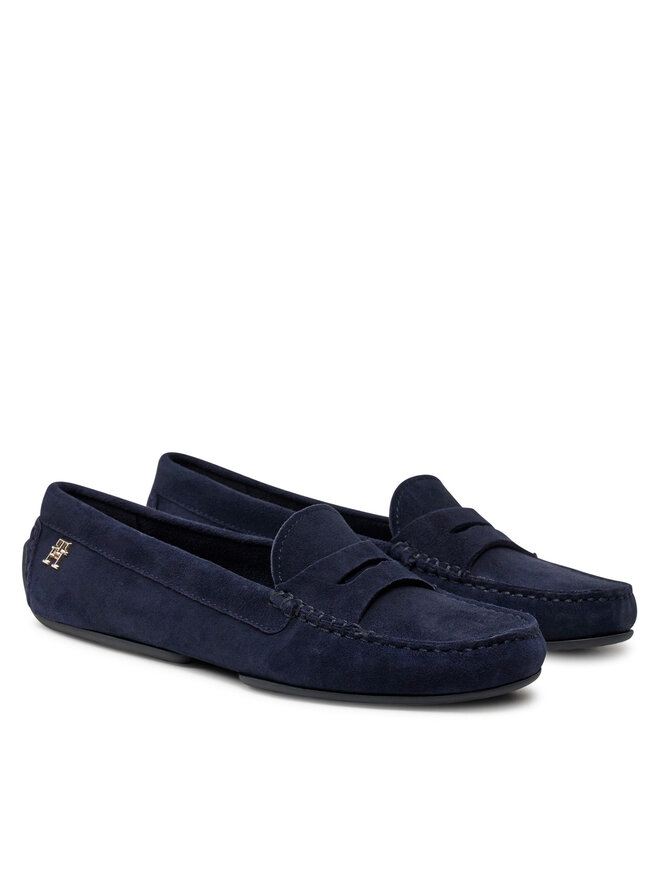 Tommy Hilfiger Mokasyny Tommy Hilfiger Th Suede Driver Loafer FW0FW08563 Granatowy