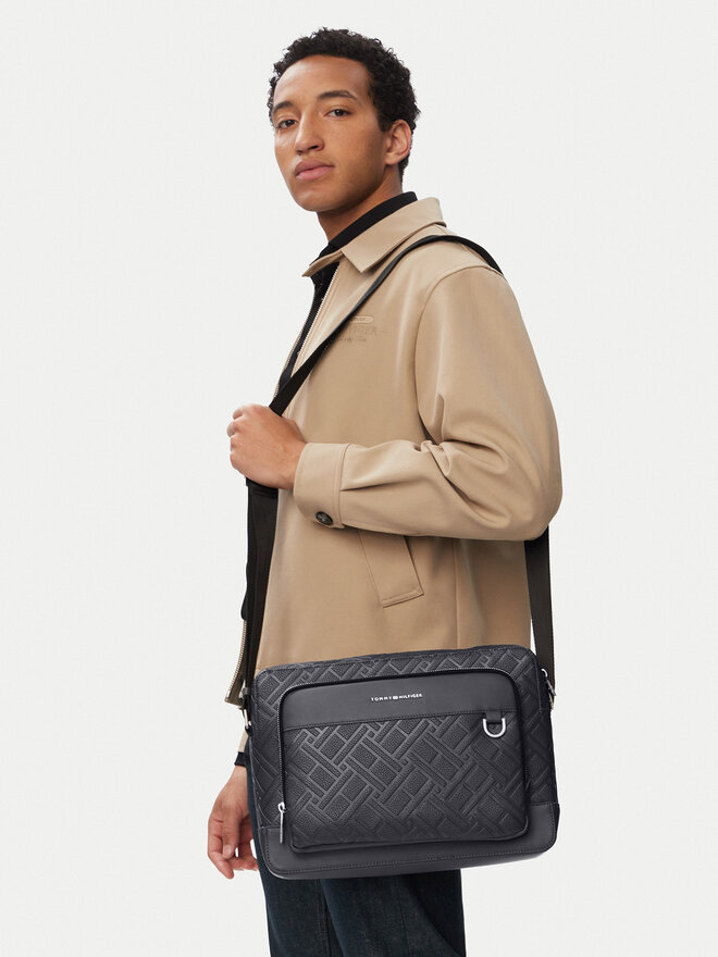 Tommy Hilfiger Umhängetasche Tommy Hilfiger Th Flag Computer Bag AM0AM14428 Grau