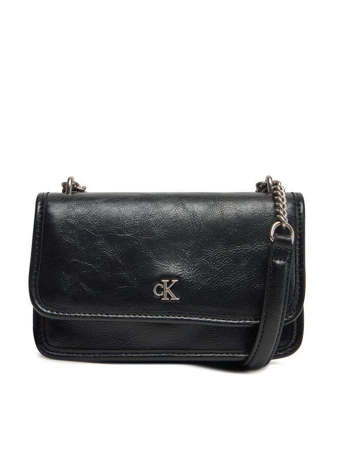Calvin Klein Jeans Handtasche Calvin Klein Jeans Chain Mini Ew Flap LV04K3085G Schwarz