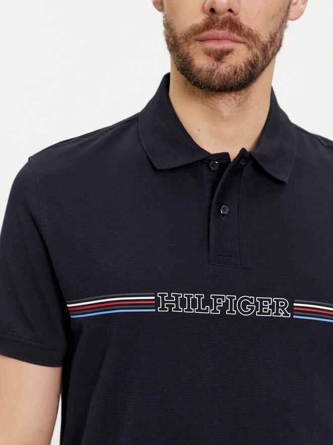 Tommy Hilfiger Tommy Hilfiger Polo Stripe Chest MW0MW34769 Tamnoplava Regular Fit