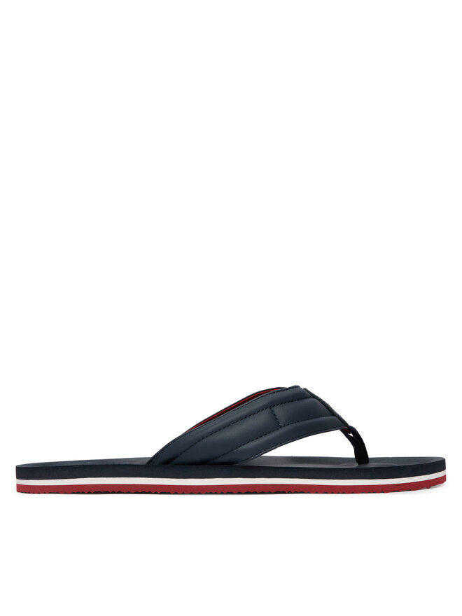 Tommy Hilfiger Zehentrenner Tommy Hilfiger Hilfiger Padded Beach Sandal FM0FM05801 Dunkelblau