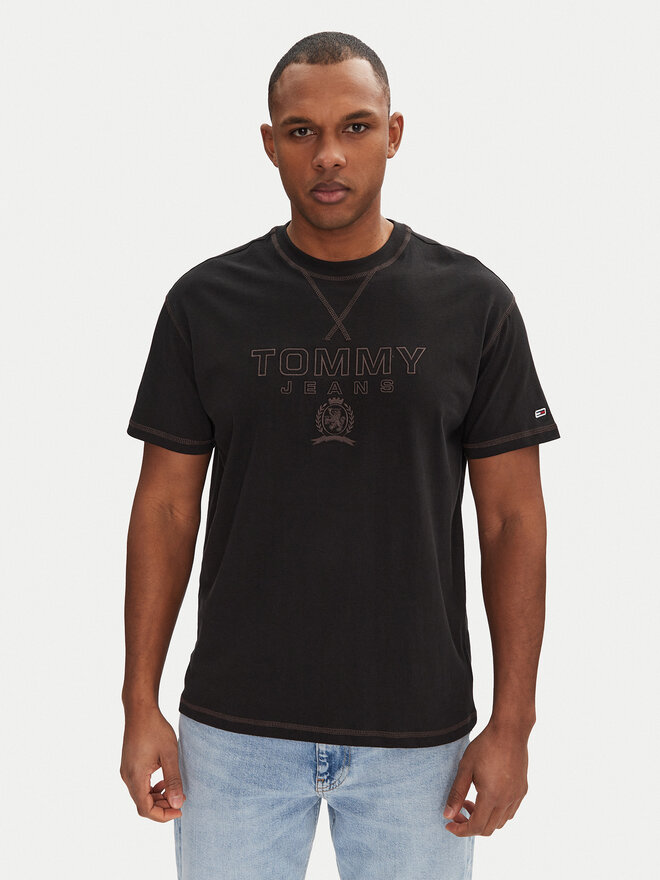 Tommy Jeans Tommy Jeans Majica Tonal Crest DM0DM20805 Črna Relaxed Fit