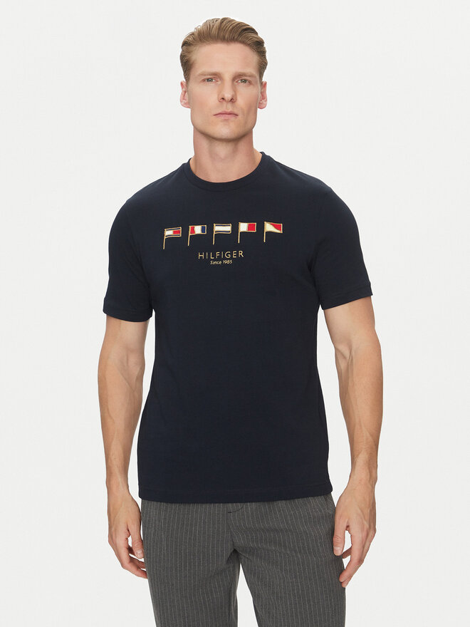 Tommy Hilfiger Tommy Hilfiger Marškinėliai Multi Flags MW0MW38616 Tamsiai mėlyna Regular Fit