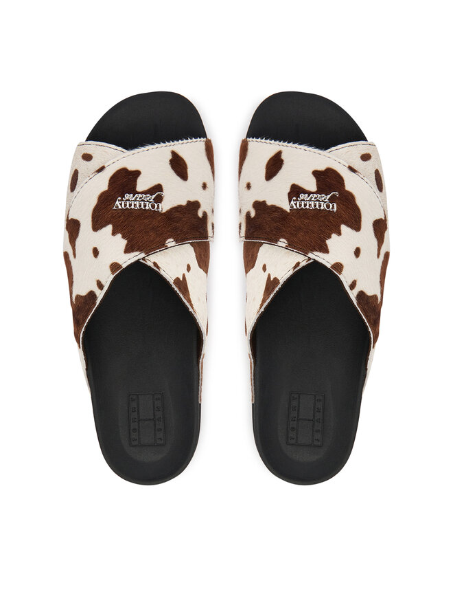 Tommy Jeans Pantoletten Tommy Jeans Tjw Comfort Slides Calf Hair EN0EN02941 Bunt