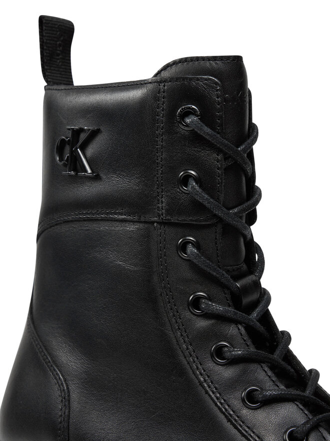 Calvin Klein Jeans Ορειβατικά παπούτσια Calvin Klein Jeans Combat Boot Mid Zip Lth In Calf YW0YW01550 Μαύρο