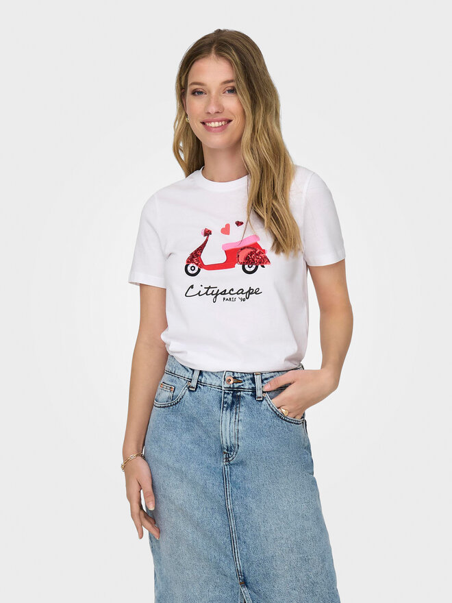 ONLY ONLY Marškinėliai Kita 15316574 Balta Regular Fit