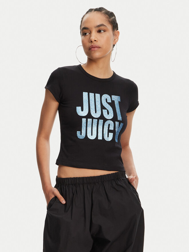 Juicy Couture Juicy Couture Marškinėliai Just Juicy JCGCT125040 Juoda Slim Fit