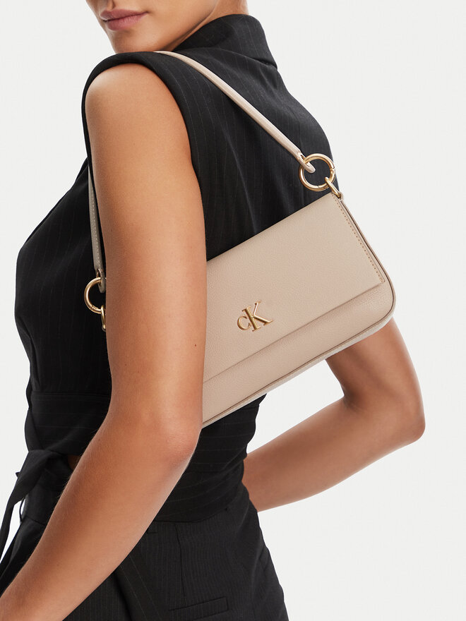 Calvin Klein Сумка Calvin Klein Minimal Monogram Shoulder Pouch LV04K3161G Écru