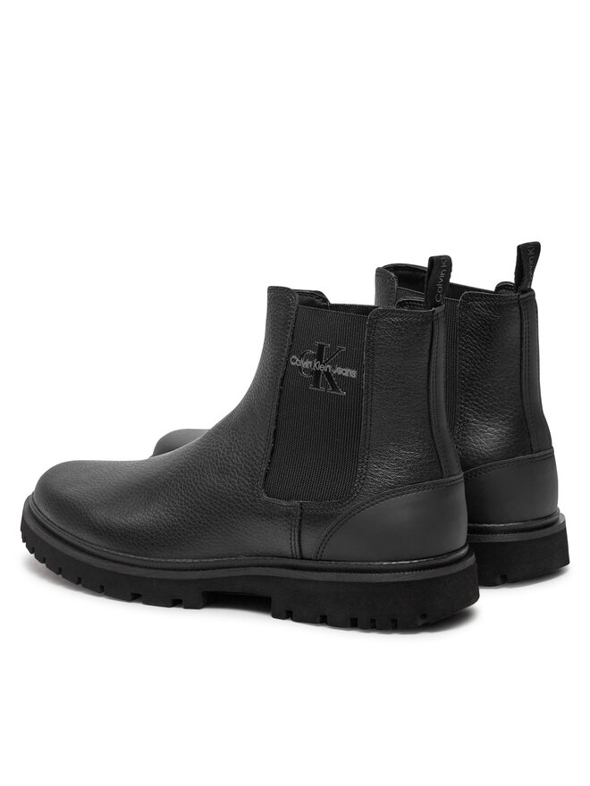 Calvin Klein Jeans Μποτάκια με λάστιχο Calvin Klein Jeans Eva Mid Chelsea Boot Lth YM0YM00750 Μαύρο