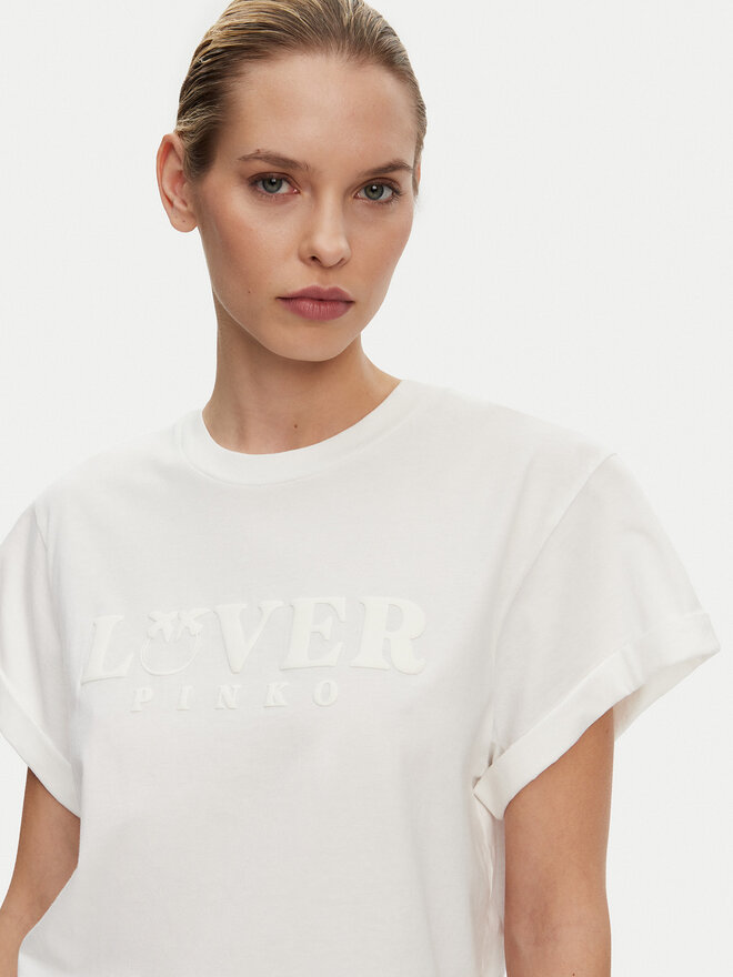 PINKO PINKO T-Shirt Torcetti 104605 A2D1 Weiß Regular Fit
