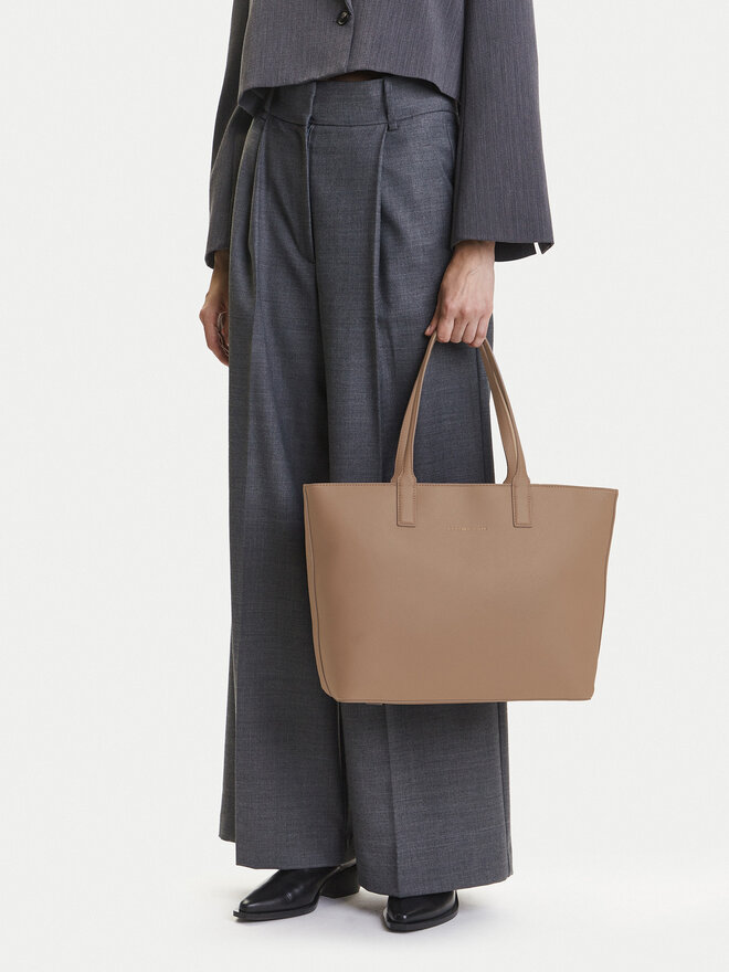 Tommy Hilfiger Kabelka Tommy Hilfiger Th Logotape Tote AW0AW17449 Béžová