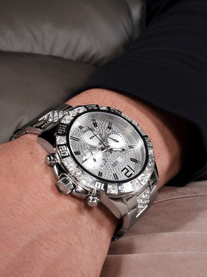 Guess Zegarek Guess GW0796G1 Srebrny