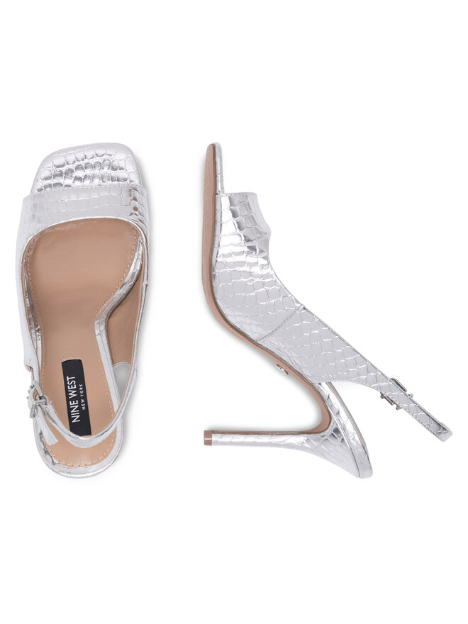 Nine West Sandały Nine West FF-1065 Srebrny