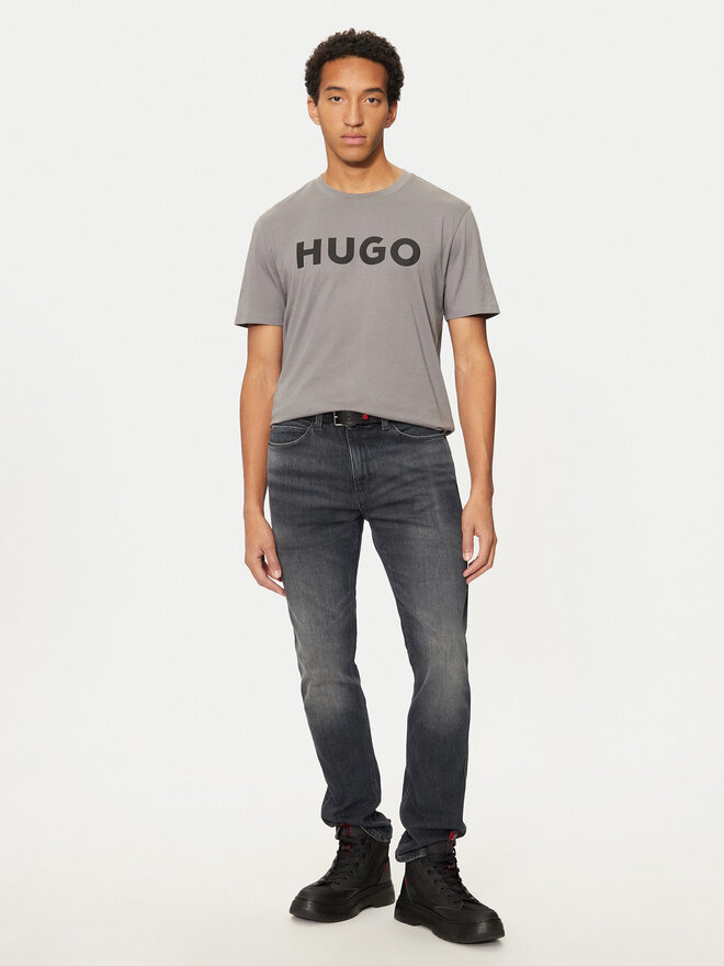 HUGO Hugo Marškinėliai Dulivio 50467556 Pilka Regular Fit