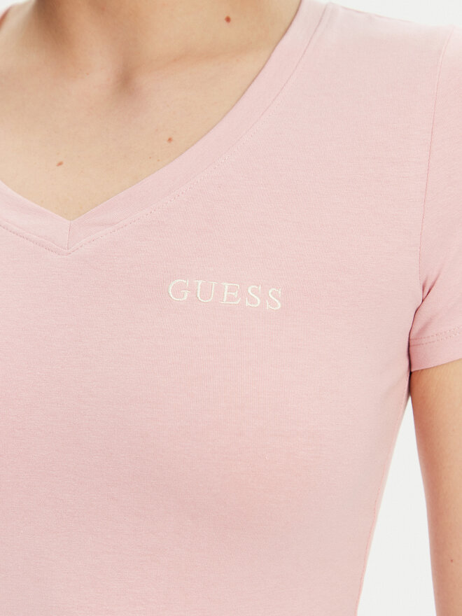 Guess Guess Marškinėliai O5RI02 KBBU1 Rožinė Regular Fit