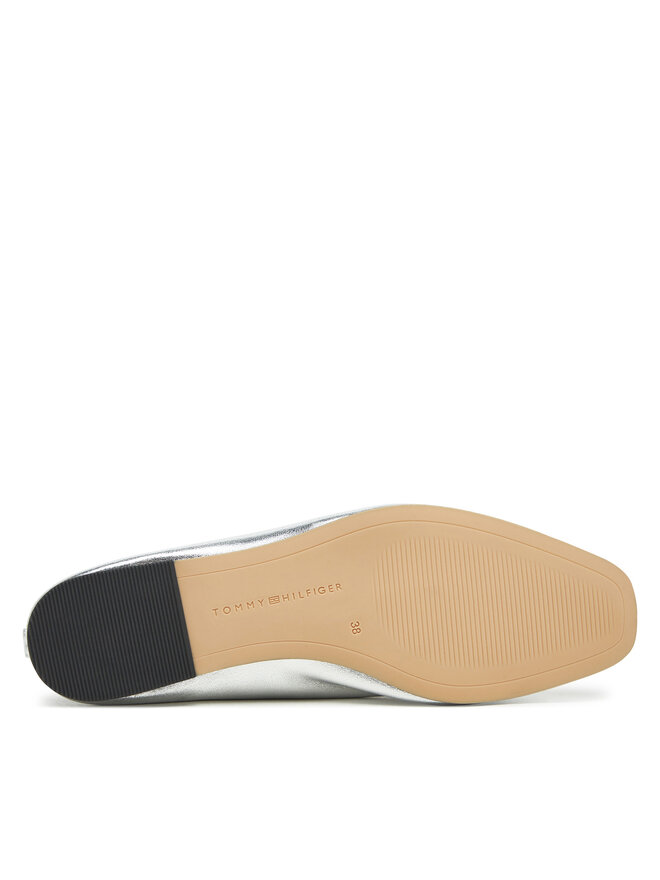 Tommy Hilfiger Ballerine Tommy Hilfiger Soft Metal Lthr Ballerina No Bow FW0FW08601 Argento