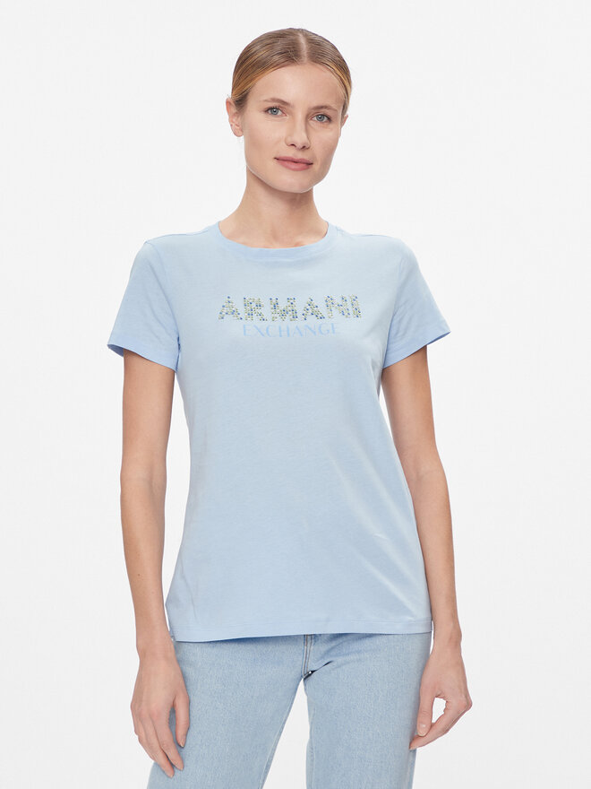 Armani Exchange Armani Exchange Camiseta 3DYT13 YJ8QZ 15DD Celeste Regular Fit