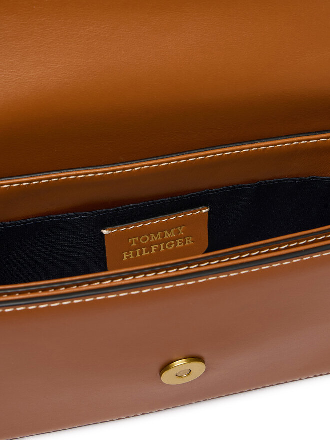 Tommy Hilfiger Handtasche Tommy Hilfiger Th Script Flap Crossover AW0AW18399 Braun