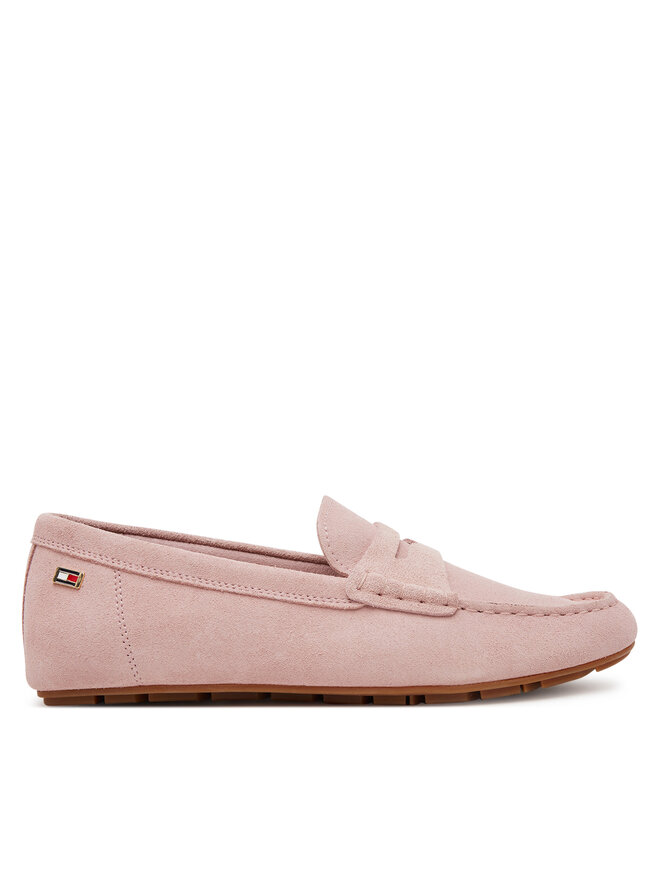 Tommy Hilfiger Μοκασίνια Tommy Hilfiger Flag Soft Suede Driver Loafer FW0FW08558 Ροζ