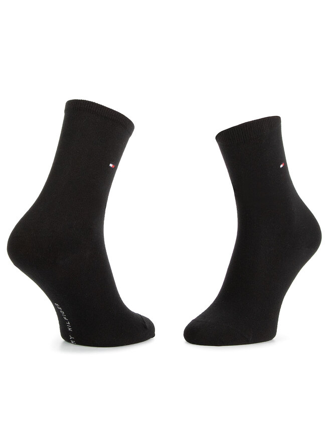 Tommy Hilfiger Set od 2 para ženskih visokih čarapa Tommy Hilfiger 371221 Crna