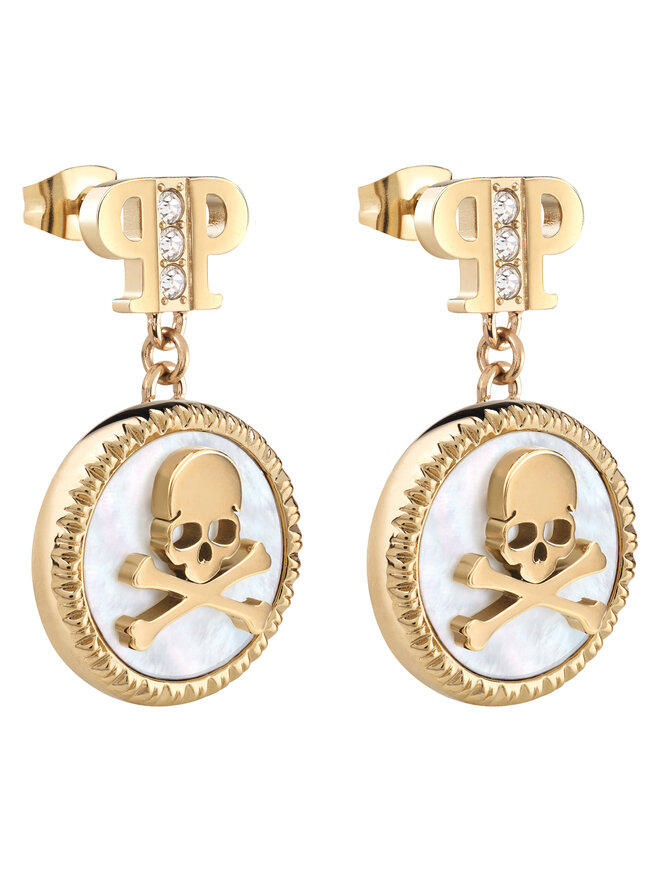 PHILIPP PLEIN Kolczyki PHILIPP PLEIN Plein Mini Logo PJ2EA08EU Złoty