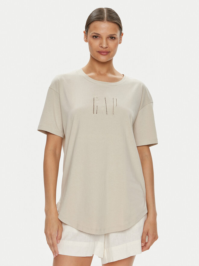 Gap Gap Marškinėliai 627139-03 Écru Loose Fit