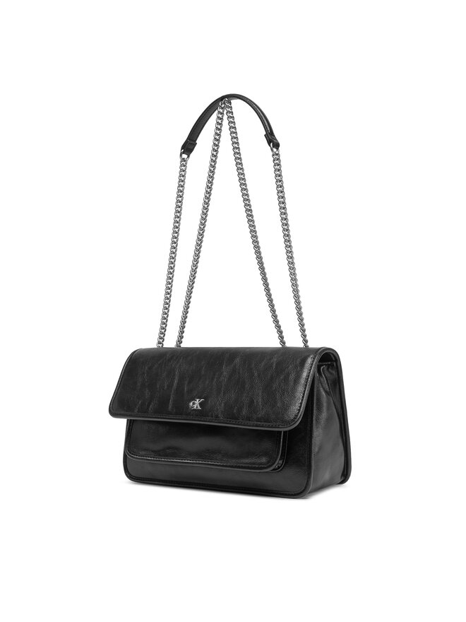 Calvin Klein Jeans Torbica Calvin Klein Jeans Chain Ew Flap Conv Chain Bag LV04K3084G Crna