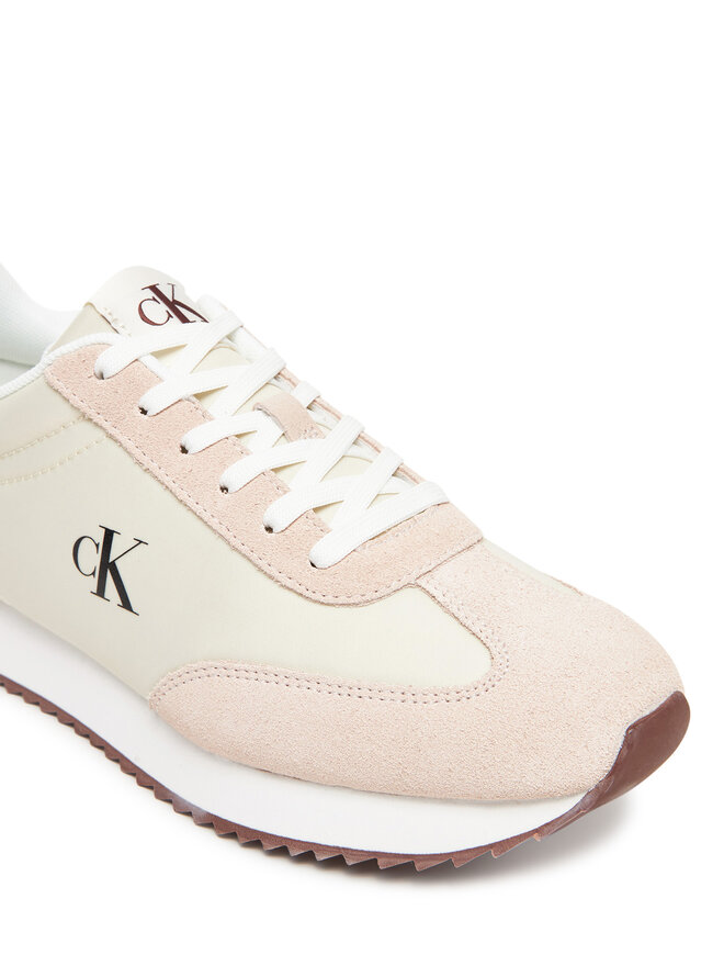 Calvin Klein Jeans Сникърси Calvin Klein Jeans Runner Laceup Mg Nylon Mix YW0YW01828 Екрю