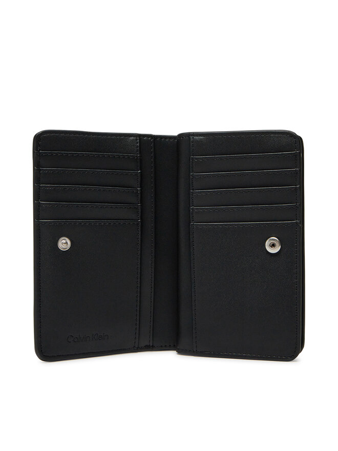 Calvin Klein Liels sieviešu maks Calvin Klein Ck Daily Medium Bifold_Tex K60K612957 Melns